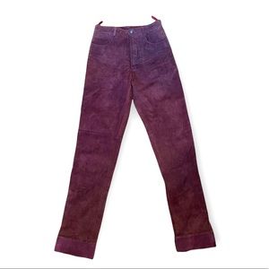 United Colors of Benneton 100% Leather Women’s Maroon Skinny Jeans Size US 12